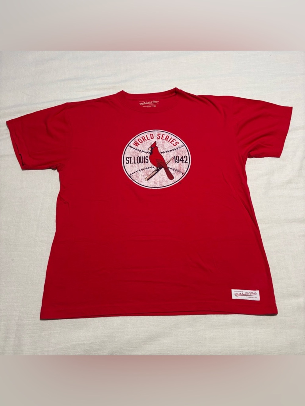 Men’s Mitchell & Ness St. Louis Cardinals World Series 1942 Tee | Red | Size XL